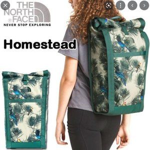 The North Face Homestead Roadsoda Pack - Beige Bird Print / Jasper Green
